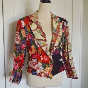 Styled In Italy Cafe Vintage 80s Blazer Size S